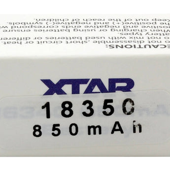 Xtar IMR 18350 850mAh 3.7V Protected High-Drain 4.25A Lithium Manganese (LiMn2O4) Button Top Battery - Boxed