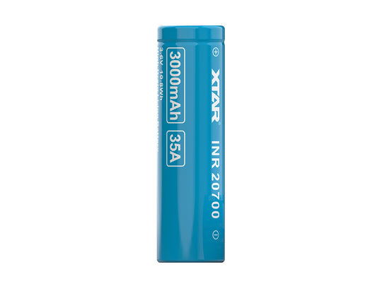 XTAR Molicel INR 20700 3000mAh 3.6V Unprotected High-Drain 35A Lithium Ion (Li-ion) Flat Top Battery