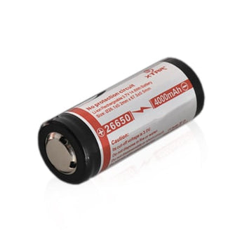 Xtar 26650 4000mAh 3.7V Protected Lithium Ion (Li-ion) Button Top Battery - Boxed (XTAR-26650-4000MAH)
