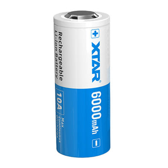 XTAR 26650 6000mAh 3.6V 10A Protected Lithium Ion (Li-ion) Button Top Battery - Boxed