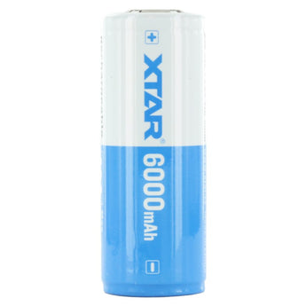 XTAR 26650 6000mAh 3.6V 10A Protected Lithium Ion (Li-ion) Button Top Battery - Boxed