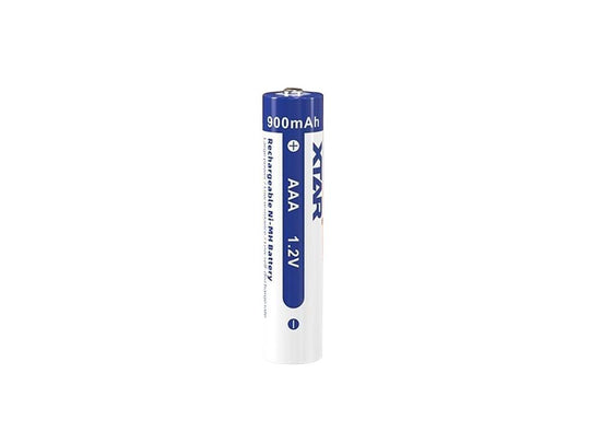 Xtar AAA 900mAh 1.2V Rechargeable Nickel Metal Hydride (NiMH) Low Self Discharge Button Top Batteries - 4 Pack