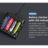 XTAR L4 4-Bay Smart Charger for NiMH and Li-ion AA and AAAs