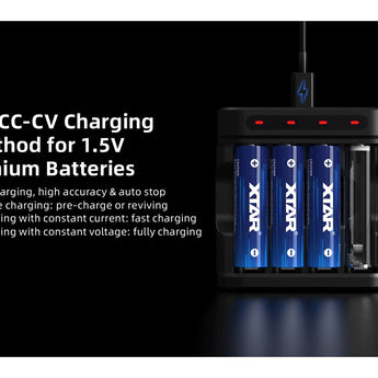 XTAR L4 4-Bay Smart Charger for NiMH and Li-ion AA and AAAs
