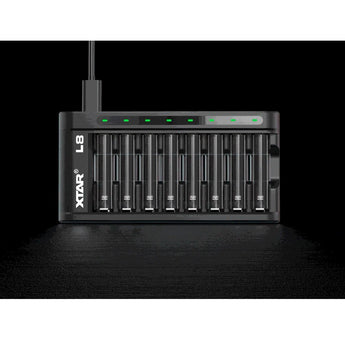 XTAR L8 8-Bay Smart Charger for NiMH and Li-ion AA and AAAs