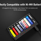 XTAR L8 8-Bay Smart Charger for NiMH and Li-ion AA and AAAs