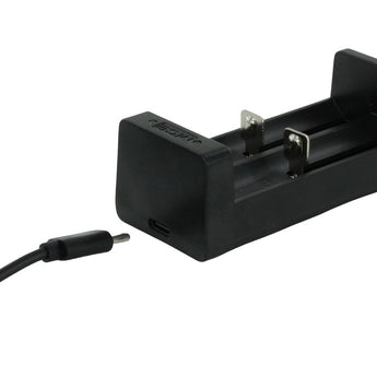 XTAR MC2 2-bay USB Portable Li-ion Battery Charger with Cable - Charges 18650, 18500, 14500, 16340, 26650