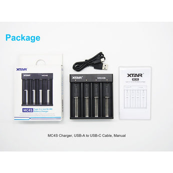 XTAR MC4S 4-Bay Li-ion and NiMH Battery Charger