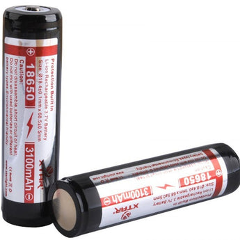 Xtar Panasonic NCR 18650 3100mAh 3.6V Protected High-Drain 3.54A Lithium Ion (Li-ion) Button Top Battery - Boxed