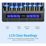 XTAR VC8S 8-Channel Smart Charger with LCD Screen for Li-ion NiMH and NiCd
