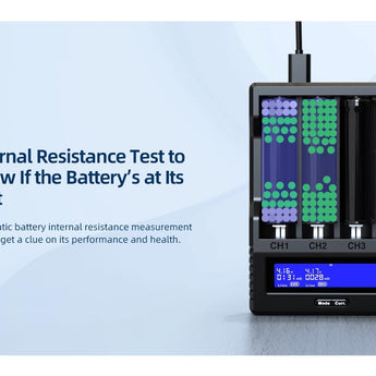 XTAR VC8S 8-Channel Smart Charger with LCD Screen for Li-ion NiMH and NiCd