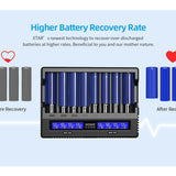 XTAR VC8S 8-Channel Smart Charger with LCD Screen for Li-ion NiMH and NiCd