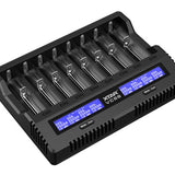 XTAR VC8S 8-Channel Smart Charger with LCD Screen for Li-ion NiMH and NiCd