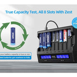 XTAR VC8S 8-Channel Smart Charger with LCD Screen for Li-ion NiMH and NiCd