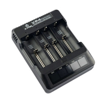 XTAR VP4 4-Bay Smart Battery Charger with LCD Digital Display - Charges 10440, 16340, 14500, 14650, 17670, 18350, 18500, 18650, 18700 or 2x 22650, 25500, and 26650 3.6/3.7V Li-ion Batteries