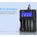 Xtar VX4 Visible Mixer 4-Bay Smart Charger - With or Without PD20W Adapter
