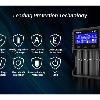 Xtar VX4 Visible Mixer 4-Bay Smart Charger - With or Without PD20W Adapter