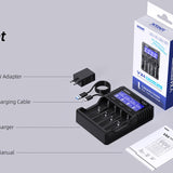 Xtar VX4 Visible Mixer 4-Bay Smart Charger - With or Without PD20W Adapter