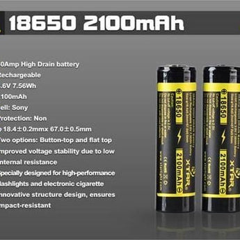 Sony VTC4 18650 2100mAh 3.6V Unprotected High-Drain 30A Lithium Ion (Li-ion) Flat Top Battery - Boxed