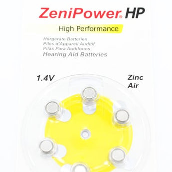 ZeniPower HP 10 (A10) Hearing Aid Zinc Air Battery - 6-Pack