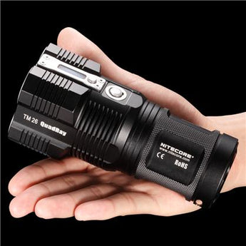 Nitecore Tiny Monster TM26 Quad Ray Flashlight - 4 x CREE XM-L2 LEDs - 4000 Lumens - Uses 4 x 18650s or 8 x CR123As