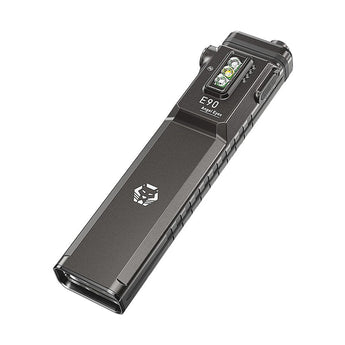 RovyVon Angel Eyes E90 USB-C Rechargeable EDC LED Flashlight - 3500 Lumens - 650nm Red Side Light - 365nm UV Side Light - Uses Built-in 3000mAh Li-ion Battery Pack - Gunmetal