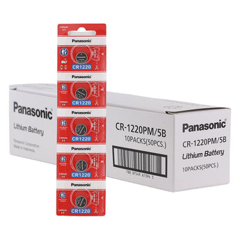 Panasonic CR1220 35mAh 3V Lithium Primary (LiMnO2) Coin Cell Battery - 1 Piece Tear Strip, Sold Individually