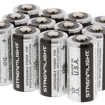 Streamlight 85177 CR123A 1400mAh 3V Lithium Primary (LiMNO2) Button Top Batteries - 12-Pack