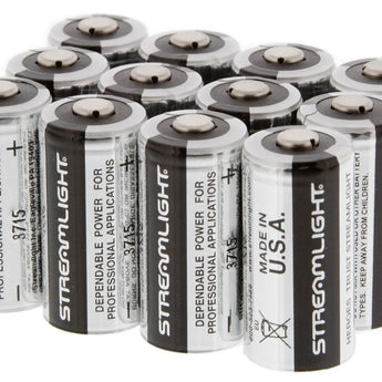 Streamlight 85177 CR123A 1400mAh 3V Lithium Primary (LiMNO2) Button Top Batteries - 12-Pack