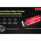 Klarus 14GT-92UR 14500 920mAh 3.7V Protected Lithium Ion (Li-Ion) High-Drain 3A Button Top Battery with USB-C Charging Port