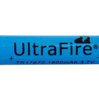UltraFire UF 17670 1800mAh 3.7V Unprotected Lithium Ion (Li-ion) Button Top Battery - Bulk