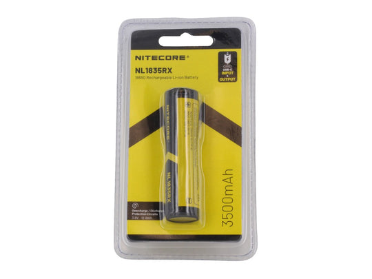 Nitecore NL1835RX 18650 3500mAh 3.6V Protected Lithium Ion (Li-ion) Button Top Battery with Built In USB-C Charging Port
