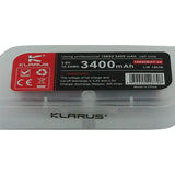 Klarus 18650 3400mAh 3.7V Protected Lithium (Li-ion) Button Top Battery - Retail Packaging