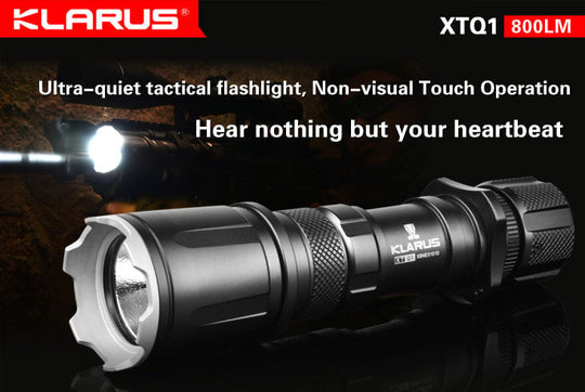 Klarus XTQ1 Ultra-Quiet Tactical Flashlight - CREE XM-L2 U2 LED - 800 Lumens - Uses 2 x CR123A or 1 x 18650