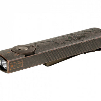 Olight Arkfeld Pro Rechargeable LED Flashlight - 1300 Lumens - Cool White or Neutral White LED - 365nm UV - 520nm Green Laser - Uses Built-in 1500mAh Li-Poly Battery Pack - Black and Additional Colors