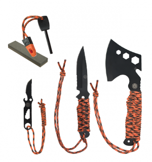 Ultimate Survival Technologies Woodlands Tool Set - 4 Total Tools - Includes Sheaths (20-12469)