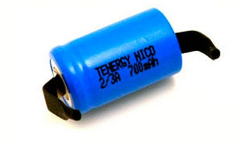 Tenergy 20202 2/3 A 700mAh 1.2V Nickel Cadmium (NiCd) Flat Top Battery with or without Tabs - Bulk
