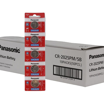 Panasonic CR2025 165mAh 3V Lithium Primary (LiMnO2) Coin Cell Battery - 1 Piece Tear Strip, Sold Individually