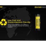 Nitecore NL2150RX 21700 5000mAh 3.6V Protected Lithium Ion (Li-ion) Button Top Battery with Built In USB-C Charging Port