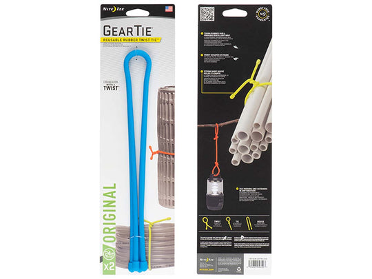 Nite Ize Gear Tie Reusable Rubber Twist Tie 24 in. - 2 pack - Bright Blue