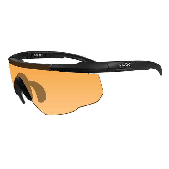 Wiley X Saber Advanced Changeable Sunglasses with High Velocity Protection - Matte Black Frame with Light Rust Lenses (301)