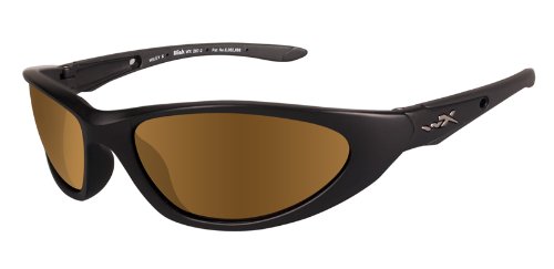Wiley X Blink Climate Control Sunglasses Rx Ready with High Velocity Protection - Matte Black Frame with Polarized Bronze Lenses (557)