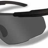 Wiley X Saber Advanced Changeable Sunglasses with High Velocity Protection - Matte Black Frame with Smoke Grey Lenses (302)