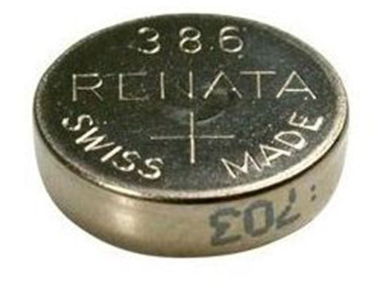 Renata 386 MP 45mAh 1.55V Silver Oxide Coin Cell Battery - 1 Piece Tear Strip, Sold Individually