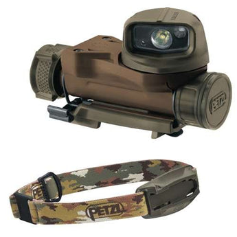 Petzl Tactical STRIX VL Multi-Mount LED Headlamp - White, Red, Green and Blue LEDs - 40 Lumens - Includes 1 x AA/LR6 - Camo (E90AHB-C)
