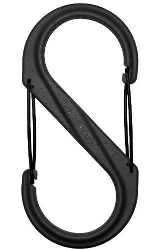 Nite Ize S-Biner SBP4-03-01BG - Plastic Double-Gated Carabiner Clip - #4 - Black with Black Gates