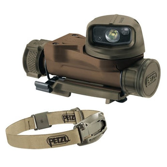 Petzl Tactical STRIX VL Multi-Mount LED Headlamp - White, Red, Green and Blue LEDs - 40 Lumens - Includes 1 x AA/LR6 - Desert (E90AHB-D)