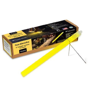 Cyalume 10-inch SnapLight Flare Alternative Light Sticks with Bi-Pod Stands - Case of 40 - Unfoiled - Yellow (9-27030)