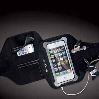 Nite Ize Action Armband for Smartphones - Includes S-Biner and Curvyman Cord Supervisor - Fits iPhone 6S and Samsung Galaxy S7 - Black (NIPB2-01-R8)