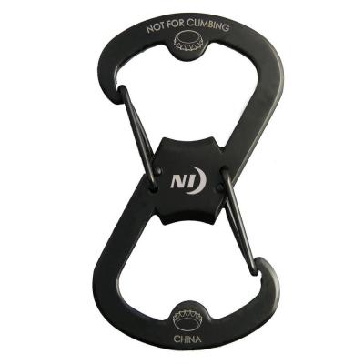 Nite Ize S-Biner Ahhh... - Stainless Steel Double-Gated Carabiner with 2 x Bottle Openers - Black (SBO-03-01) or Stainless (SBO-03-11)